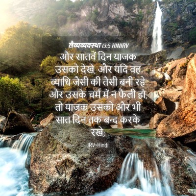 Picture 04 - लैव्यव्यवस्था 13:5 HINIRV - और सातवें दिन याजक - Bible Verse Picture