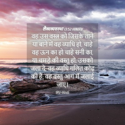 Picture 04 - लैव्यव्यवस्था 13:52 HINIRV - वह उस वस्त्र को - Bible Verse Picture
