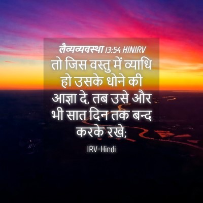 Picture 04 - लैव्यव्यवस्था 13:54 HINIRV - तो जिस वस्तु में - Bible Verse Picture