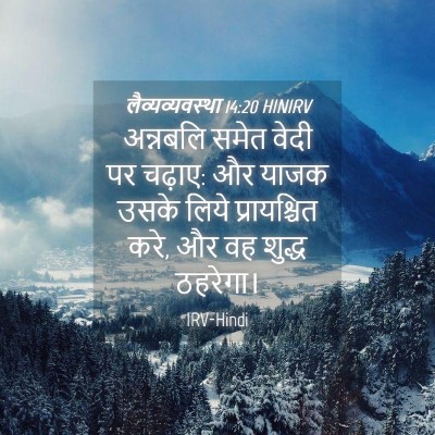 Picture 04 - लैव्यव्यवस्था 14:20 HINIRV - अन्नबलि समेत वेदी - Bible Verse Picture