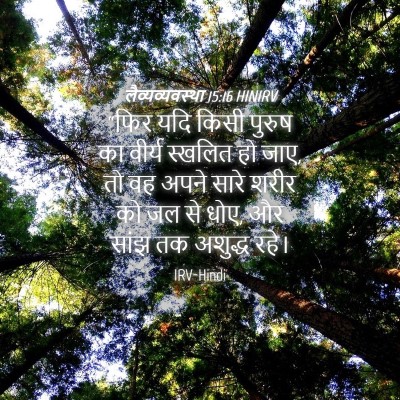 Picture 04 - लैव्यव्यवस्था 15:16 HINIRV - “फिर यदि किसी - Bible Verse Picture