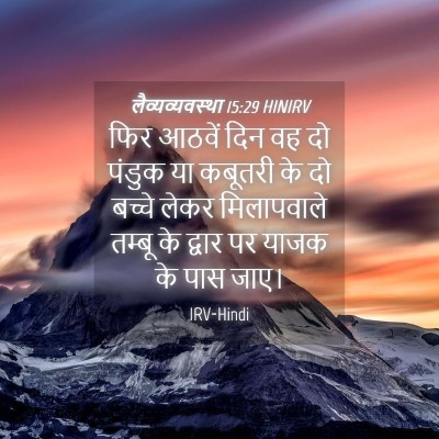 Picture 04 - लैव्यव्यवस्था 15:29 HINIRV - फिर आठवें दिन वह दो - Bible Verse Picture
