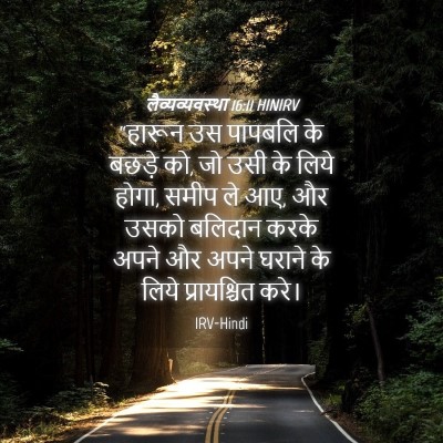 Picture 04 - लैव्यव्यवस्था 16:11 HINIRV - “हारून उस पापबलि - Bible Verse Picture