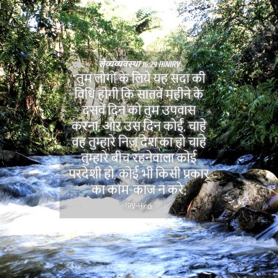 Picture 04 - लैव्यव्यवस्था 16:29 HINIRV - “तुम लोगों के लिये - Bible Verse Picture