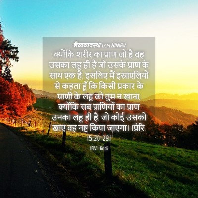 Picture 04 - लैव्यव्यवस्था 17:14 HINIRV - क्योंकि शरीर का - Bible Verse Picture
