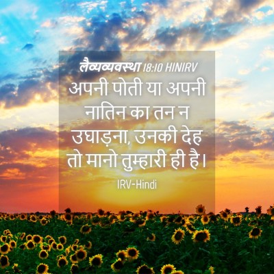 Picture 04 - लैव्यव्यवस्था 18:10 HINIRV - अपनी पोती या अपनी - Bible Verse Picture