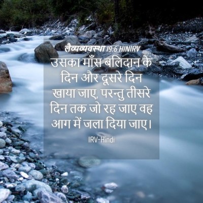 Picture 04 - लैव्यव्यवस्था 19:6 HINIRV - उसका माँस बलिदान - Bible Verse Picture