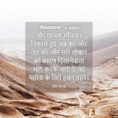 Picture 04 - लैव्यव्यवस्था 2:16 HINIRV - और याजक मींजकर - Bible Verse Picture