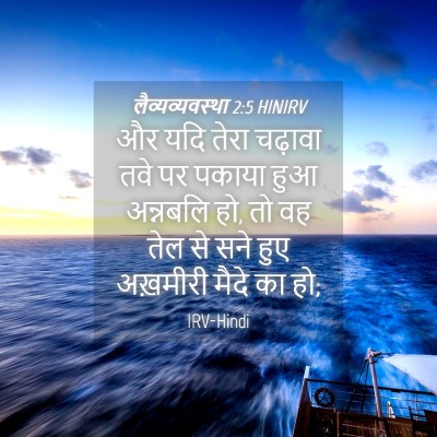 Picture 04 - लैव्यव्यवस्था 2:5 HINIRV - और यदि तेरा चढ़ावा - Bible Verse Picture