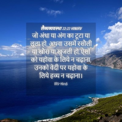 Picture 04 - लैव्यव्यवस्था 22:22 HINIRV - जो अंधा या अंग का - Bible Verse Picture