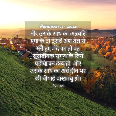 Picture 04 - लैव्यव्यवस्था 23:13 HINIRV - और उसके साथ का - Bible Verse Picture