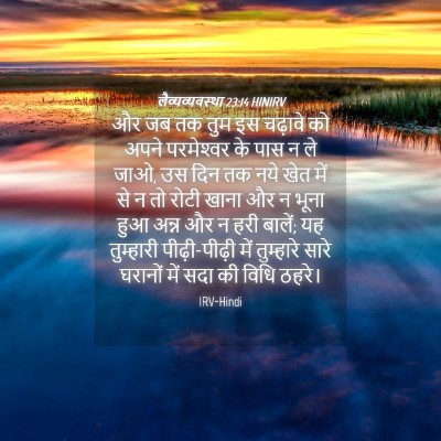Picture 04 - लैव्यव्यवस्था 23:14 HINIRV - और जब तक तुम इस - Bible Verse Picture