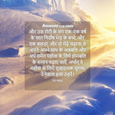 Picture 04 - लैव्यव्यवस्था 23:18 HINIRV - और उस रोटी के संग - Bible Verse Picture
