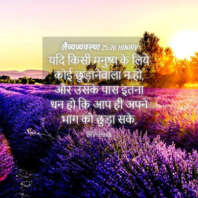 Picture 04 - लैव्यव्यवस्था 25:26 HINIRV - यदि किसी मनुष्य के - Bible Verse Picture