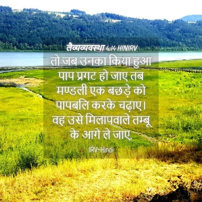 Picture 04 - लैव्यव्यवस्था 4:14 HINIRV - तो जब उनका किया हुआ - Bible Verse Picture