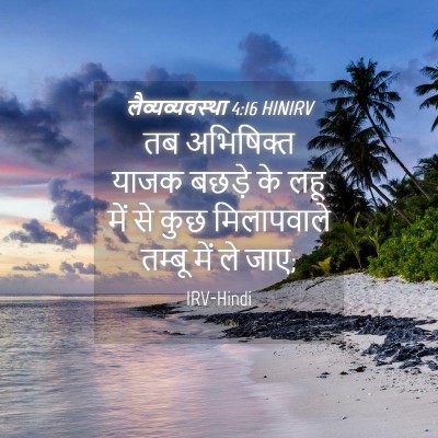 Picture 04 - लैव्यव्यवस्था 4:16 HINIRV - तब अभिषिक्त याजक - Bible Verse Picture