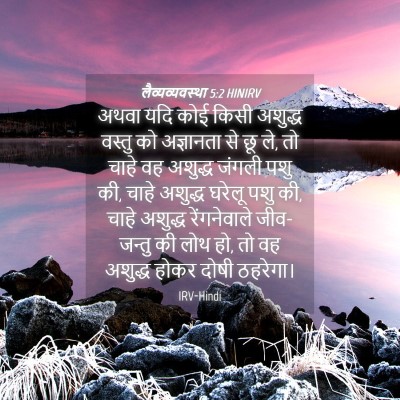 Picture 04 - लैव्यव्यवस्था 5:2 HINIRV - अथवा यदि कोई किसी - Bible Verse Picture