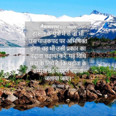 Picture 04 - लैव्यव्यवस्था 6:22 HINIRV - हारून के पुत्रों - Bible Verse Picture