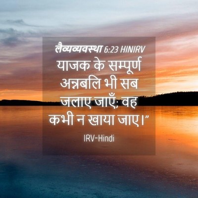 Picture 04 - लैव्यव्यवस्था 6:23 HINIRV - याजक के सम्पूर्ण - Bible Verse Picture