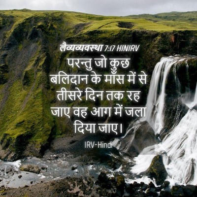 Picture 04 - लैव्यव्यवस्था 7:17 HINIRV - परन्तु जो कुछ - Bible Verse Picture