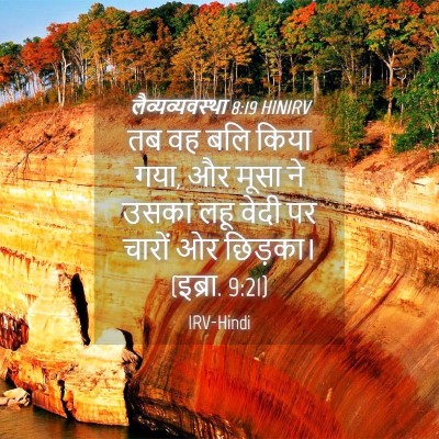 Picture 04 - लैव्यव्यवस्था 8:19 HINIRV - तब वह बलि किया गया, - Bible Verse Picture