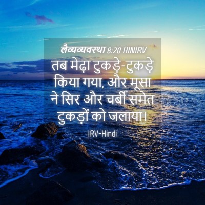 Picture 04 - लैव्यव्यवस्था 8:20 HINIRV - तब मेढ़ा - Bible Verse Picture