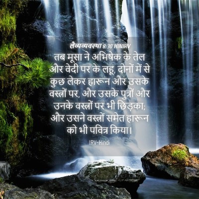 Picture 04 - लैव्यव्यवस्था 8:30 HINIRV - तब मूसा ने अभिषेक - Bible Verse Picture