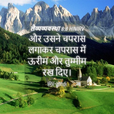 Picture 04 - लैव्यव्यवस्था 8:8 HINIRV - और उसने चपरास - Bible Verse Picture