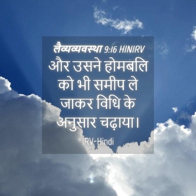 Picture 04 - लैव्यव्यवस्था 9:16 HINIRV - और उसने होमबलि को - Bible Verse Picture