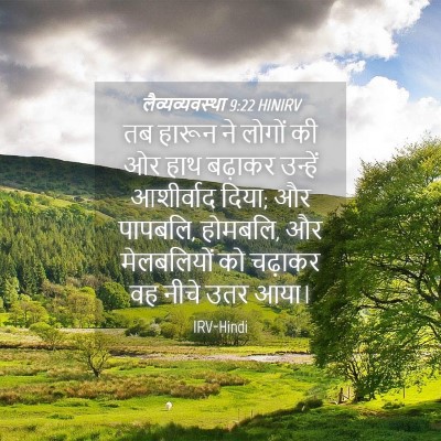 Picture 04 - लैव्यव्यवस्था 9:22 HINIRV - तब हारून ने लोगों - Bible Verse Picture