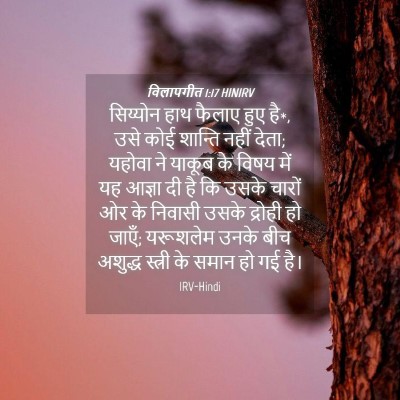 Picture 04 - विलापगीत 1:17 HINIRV - सिय्योन हाथ फैलाए - Bible Verse Picture