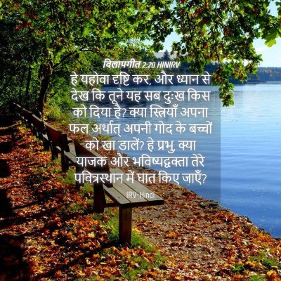Picture 04 - विलापगीत 2:20 HINIRV - हे यहोवा दृष्टि कर, - Bible Verse Picture