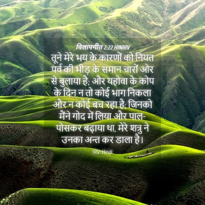Picture 04 - विलापगीत 2:22 HINIRV - तूने मेरे भय के - Bible Verse Picture