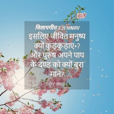 Picture 04 - विलापगीत 3:39 HINIRV - इसलिए जीवित - Bible Verse Picture