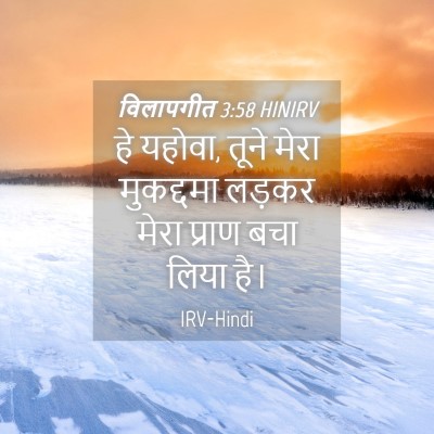 Picture 04 - विलापगीत 3:58 HINIRV - हे यहोवा, तूने मेरा - Bible Verse Picture