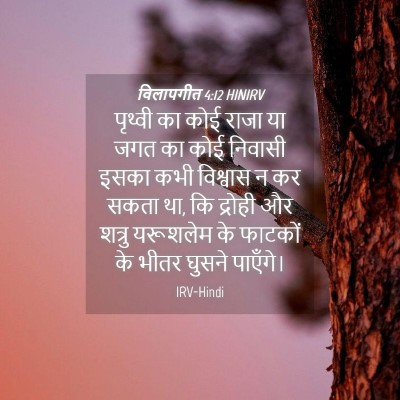 Picture 04 - विलापगीत 4:12 HINIRV - पृथ्वी का कोई राजा - Bible Verse Picture