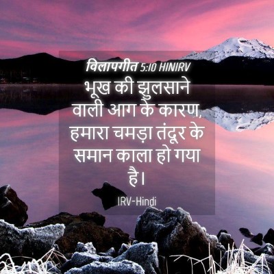 Picture 04 - विलापगीत 5:10 HINIRV - भूख की झुलसाने - Bible Verse Picture