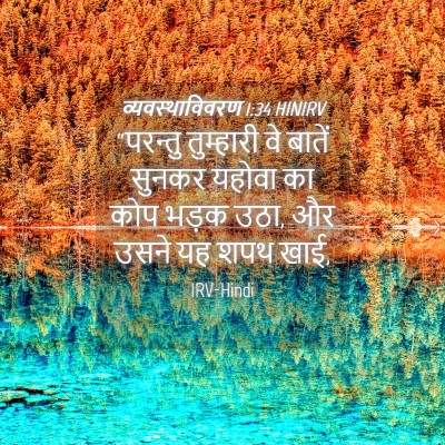 Picture 04 - व्यवस्थाविवरण 1:34 HINIRV - “परन्तु तुम्हारी - Bible Verse Picture