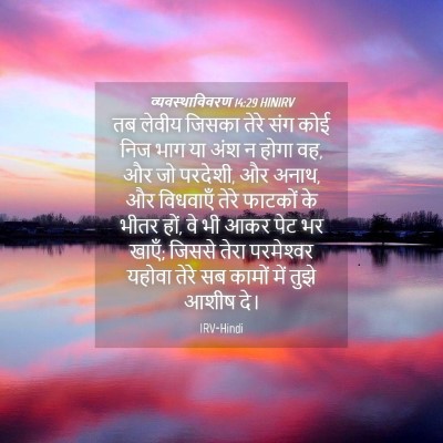 Picture 04 - व्यवस्थाविवरण 14:29 HINIRV - तब लेवीय जिसका - Bible Verse Picture