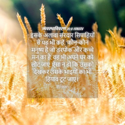 Picture 04 - व्यवस्थाविवरण 20:8 HINIRV - इसके अलावा सरदार - Bible Verse Picture