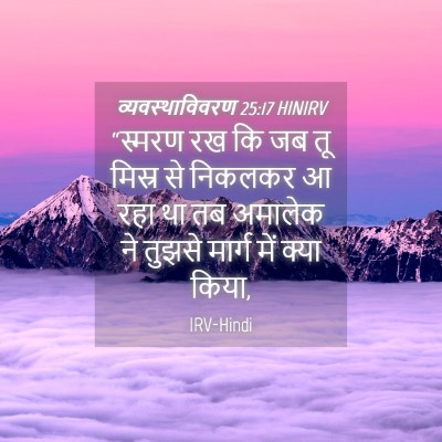 Picture 04 - व्यवस्थाविवरण 25:17 HINIRV - “स्मरण रख कि जब तू - Bible Verse Picture