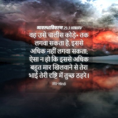 Picture 04 - व्यवस्थाविवरण 25:3 HINIRV - वह उसे चालीस कोड़े* - Bible Verse Picture