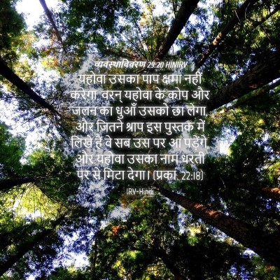 Picture 04 - व्यवस्थाविवरण 29:20 HINIRV - यहोवा उसका पाप - Bible Verse Picture