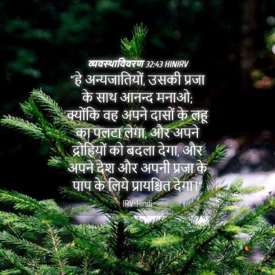 Picture 04 - व्यवस्थाविवरण 32:43 HINIRV - “हे अन्यजातियों, - Bible Verse Picture
