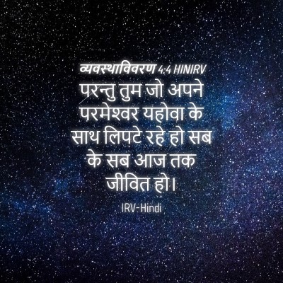 Picture 04 - व्यवस्थाविवरण 4:4 HINIRV - परन्तु तुम जो अपने - Bible Verse Picture