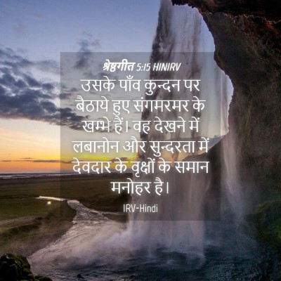 Picture 04 - श्रेष्ठगीत 5:15 HINIRV - उसके पाँव कुन्दन - Bible Verse Picture