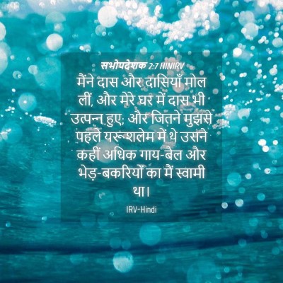 Picture 04 - सभोपदेशक 2:7 HINIRV - मैंने दास और - Bible Verse Picture