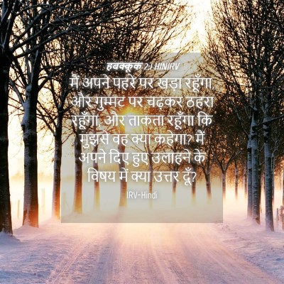 Picture 04 - हबक्कूक 2:1 HINIRV - मैं अपने पहरे पर - Bible Verse Picture