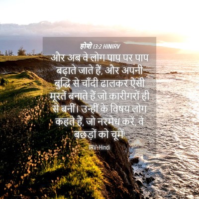 Picture 04 - होशे 13:2 HINIRV - और अब वे लोग पाप पर - Bible Verse Picture