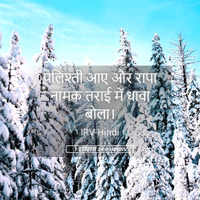 Picture 05 - 1 इतिहास 14:9 HINIRV - पलिश्ती आए और रापा - Bible Verse Picture